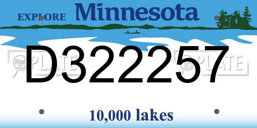 D322257 Minnesota License Plate