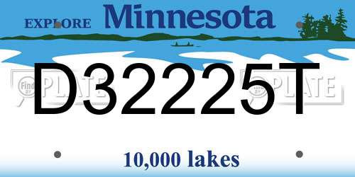 D32225T Minnesota License Plate