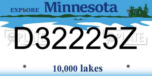 D32225Z Minnesota License Plate