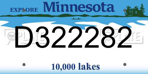 D322282 Minnesota License Plate