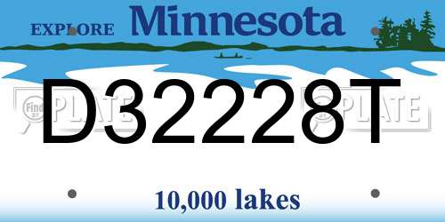 D32228T Minnesota License Plate