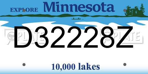 D32228Z Minnesota License Plate