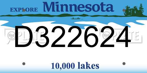 D322624 Minnesota License Plate