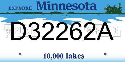 D32262A Minnesota License Plate