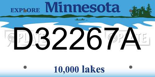 D32267A Minnesota License Plate