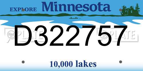 D322757 Minnesota License Plate