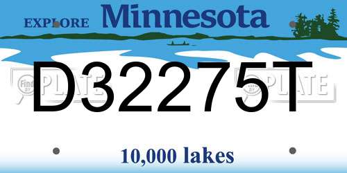 D32275T Minnesota License Plate