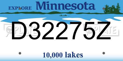 D32275Z Minnesota License Plate