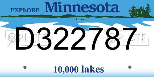 D322787 Minnesota License Plate