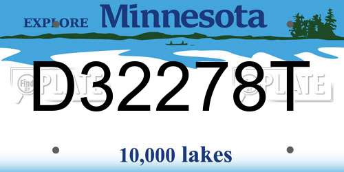 D32278T Minnesota License Plate