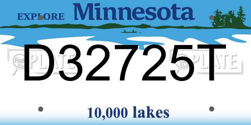 D32725T Minnesota License Plate