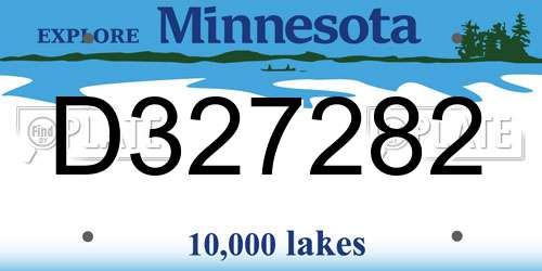 D327282 Minnesota License Plate