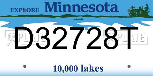 D32728T Minnesota License Plate