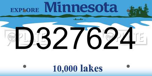 D327624 Minnesota License Plate