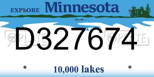 D327674 Minnesota License Plate