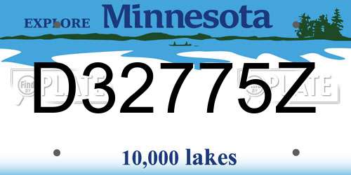 D32775Z Minnesota License Plate