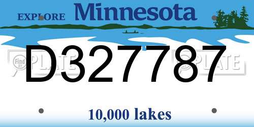 D327787 Minnesota License Plate
