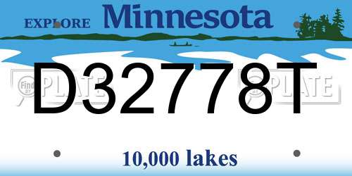 D32778T Minnesota License Plate