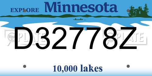D32778Z Minnesota License Plate