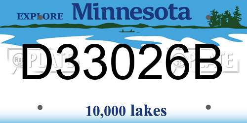 D33026B Minnesota License Plate
