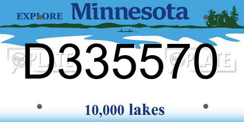 D335570 Minnesota License Plate