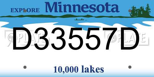 D33557D Minnesota License Plate