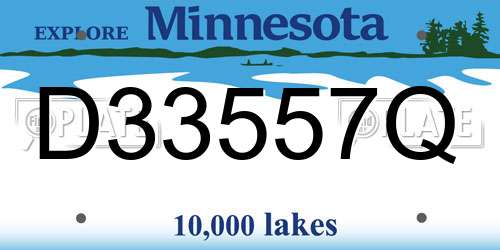 D33557Q Minnesota License Plate