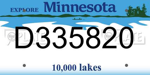D335820 Minnesota License Plate