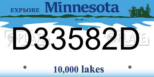 D33582D Minnesota License Plate