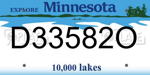 D33582O Minnesota License Plate