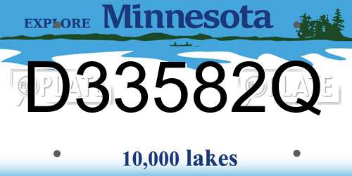 D33582Q Minnesota License Plate