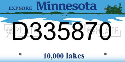 D335870 Minnesota License Plate