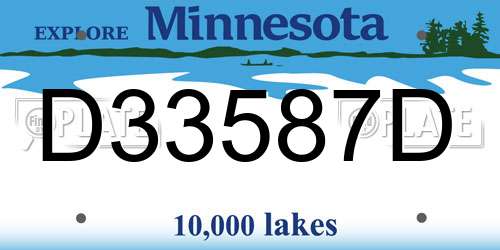 D33587D Minnesota License Plate