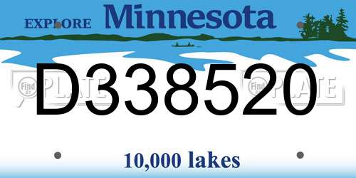 D338520 Minnesota License Plate