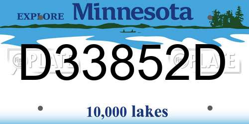 D33852D Minnesota License Plate