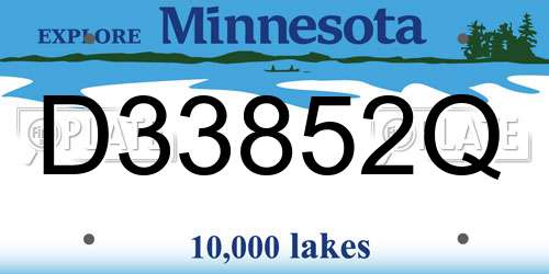 D33852Q Minnesota License Plate