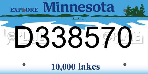 D338570 Minnesota License Plate