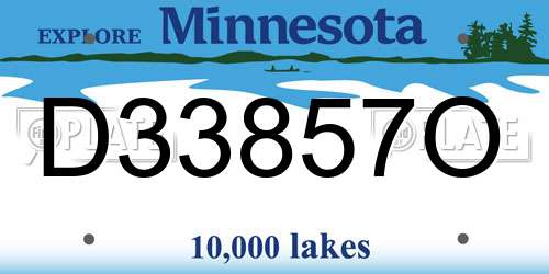 D33857O Minnesota License Plate