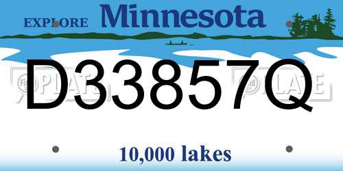 D33857Q Minnesota License Plate