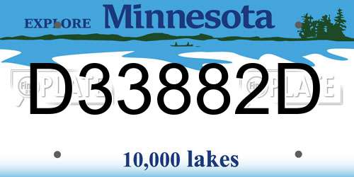 D33882D Minnesota License Plate