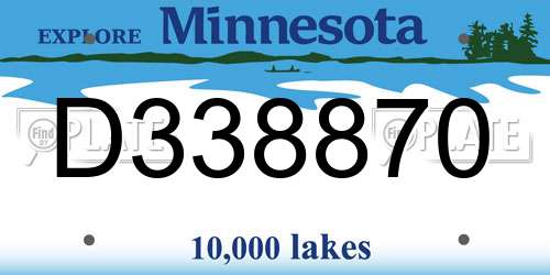 D338870 Minnesota License Plate