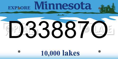 D33887O Minnesota License Plate