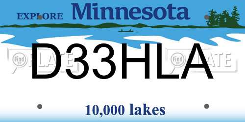 D33HLA Minnesota License Plate
