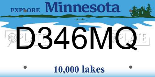 D346MQ Minnesota License Plate