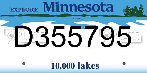 D355795 Minnesota License Plate