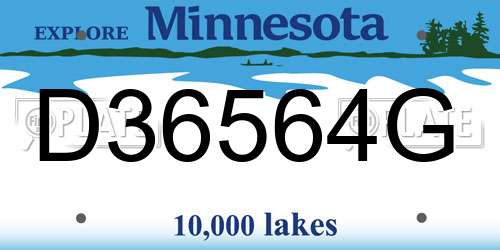 D36564G Minnesota License Plate