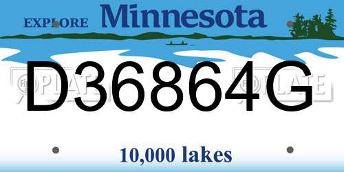 D36864G Minnesota License Plate