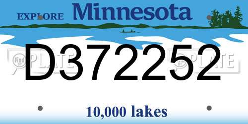 D372252 Minnesota License Plate