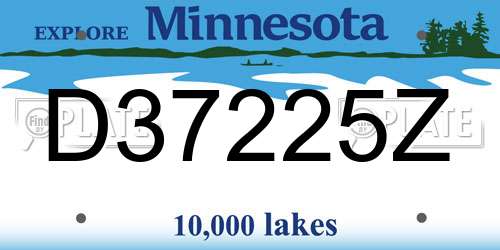 D37225Z Minnesota License Plate