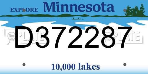 D372287 Minnesota License Plate